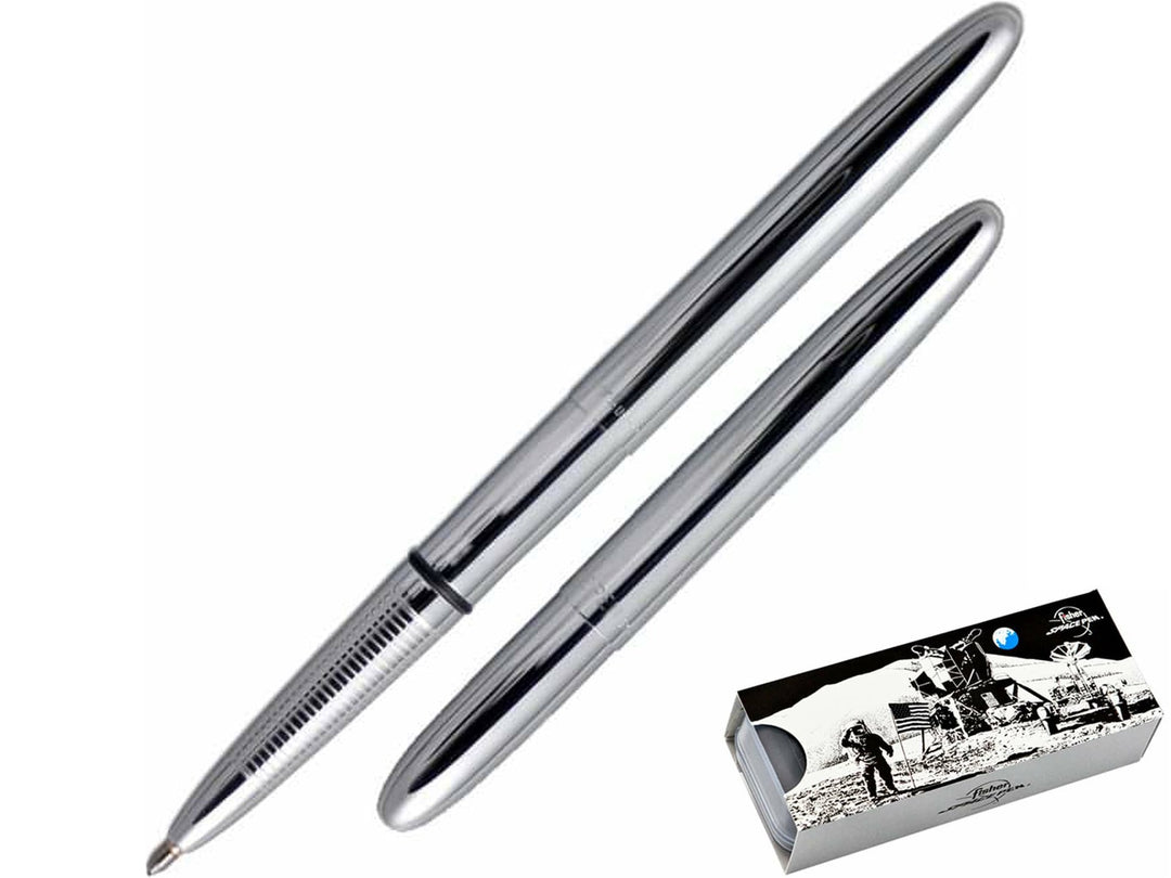 Fisher Space Pen Bullet chrome ballpoint pen with compact design and gift box
