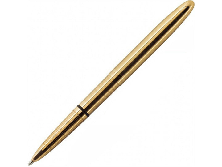 Fisher Space Pen Bullet gold ballpoint pen extended for writing
