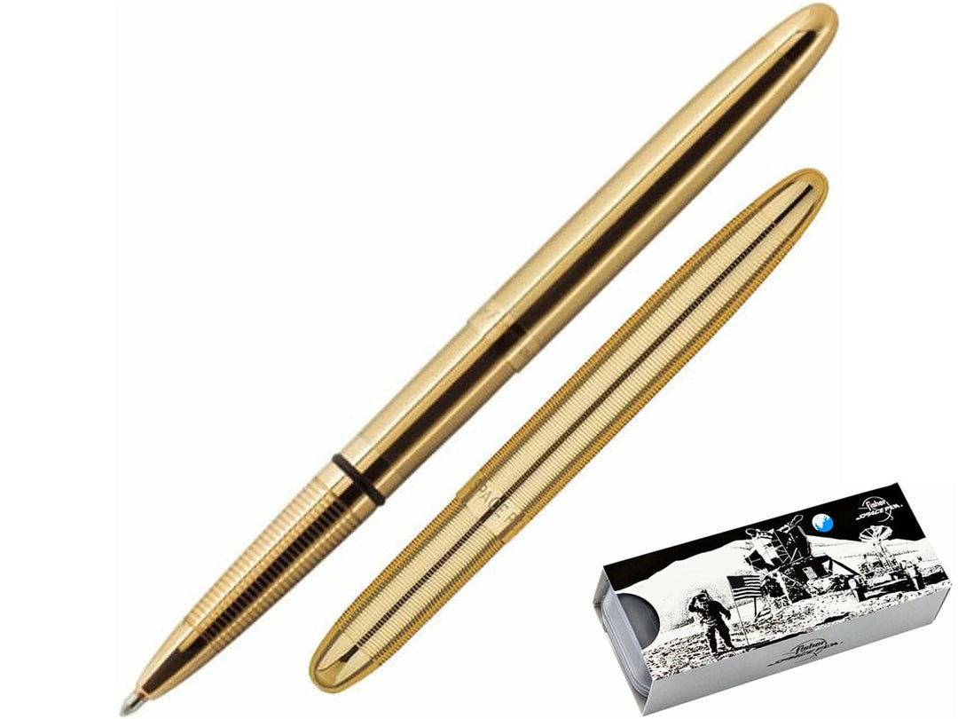 Fisher Space Pen Bullet gold ballpoint pen with compact design and gift box