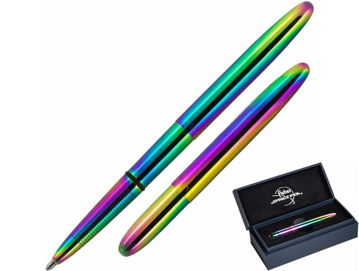 Fisher Space Pen Bullet rainbow ballpoint pen with compact design and luxury gift box