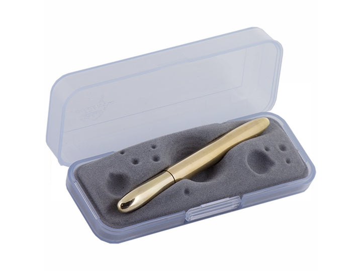 Fisher Space Pen Bullet raw brass ballpoint pen in protective case with foam insert