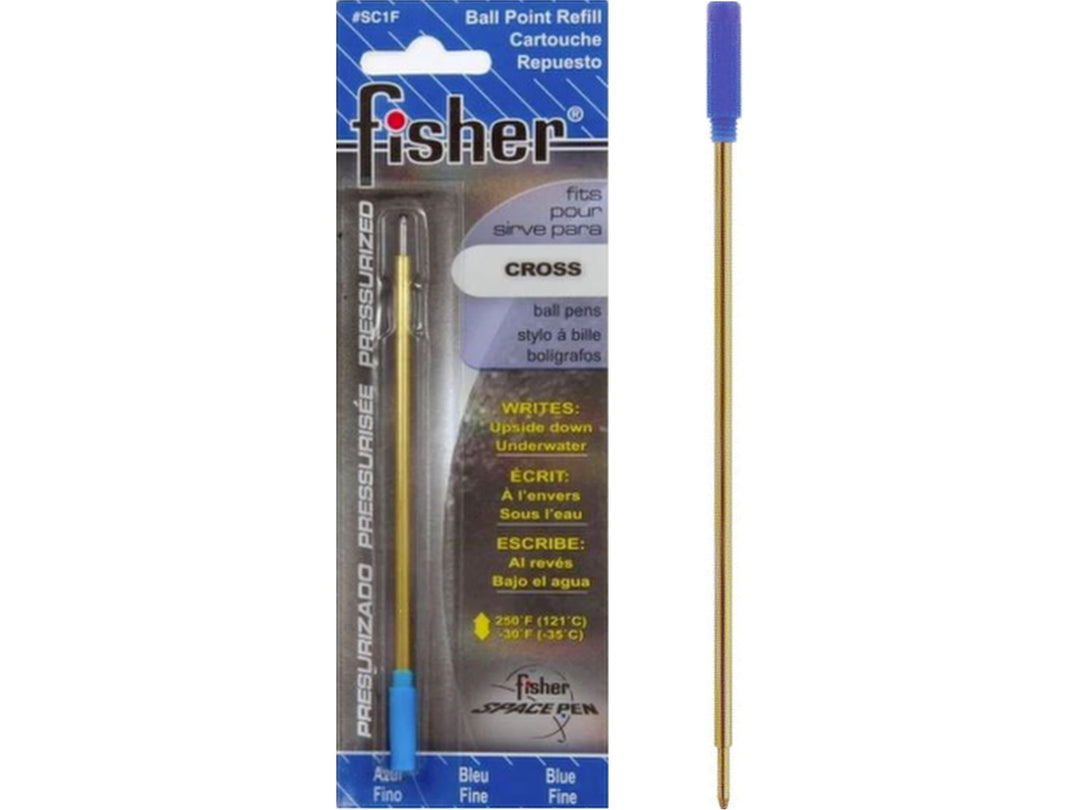 Fisher Space Pen FSC1F blue fine pressurised refill in retail packaging compatible with Cross pens