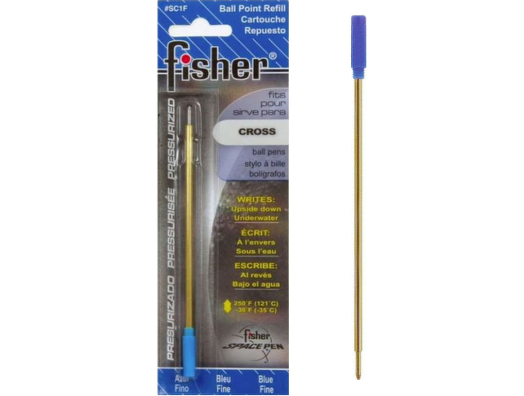 Fisher Space Pen FSC1F blue fine pressurised refill in retail packaging compatible with Cross pens