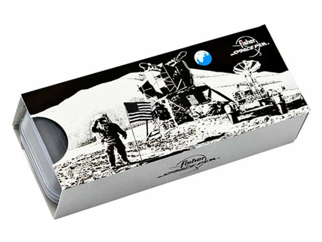 Fisher Space Pen Moonscape gift box with lunar landing illustration and astronaut design