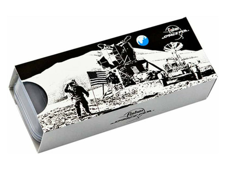 Fisher Space Pen Moonscape gift box with lunar landing illustration and astronaut design