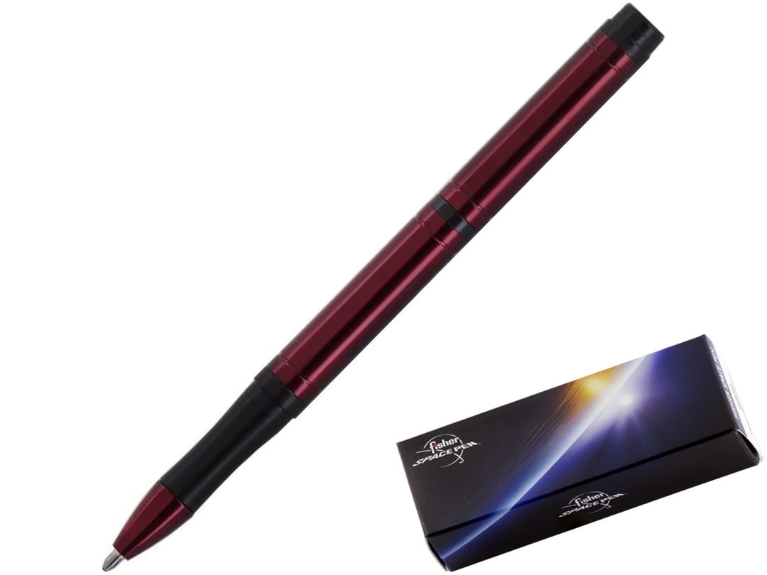 Fisher Space Pen Pocket‑Tec red ballpoint pen with textured grip and gift box packaging