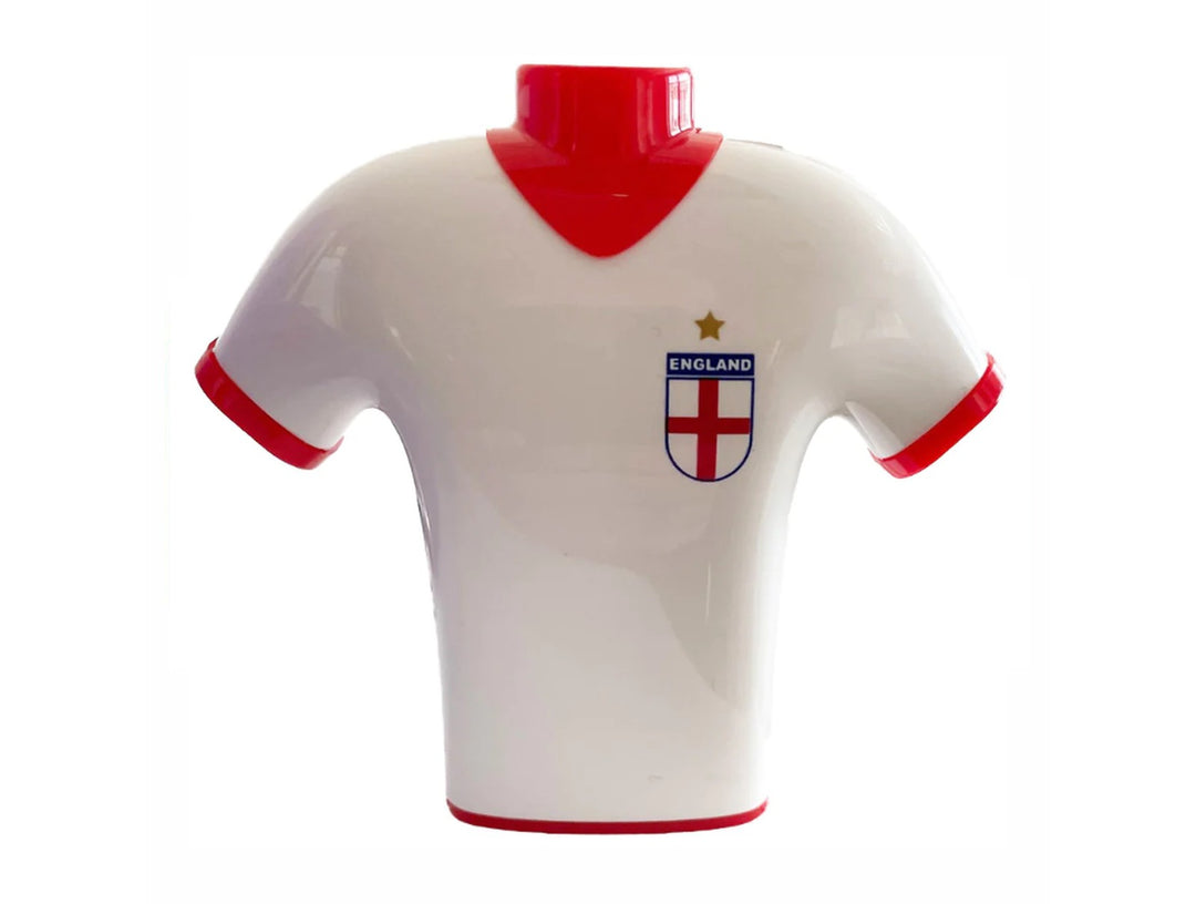 Jakar football shirt shaped pencil sharpener with England crest detail on white and red design