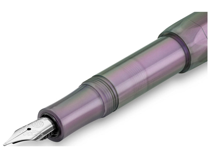 Kaweco LUNAR SPORT Shadow Purple fountain pen nib and grip section close-up