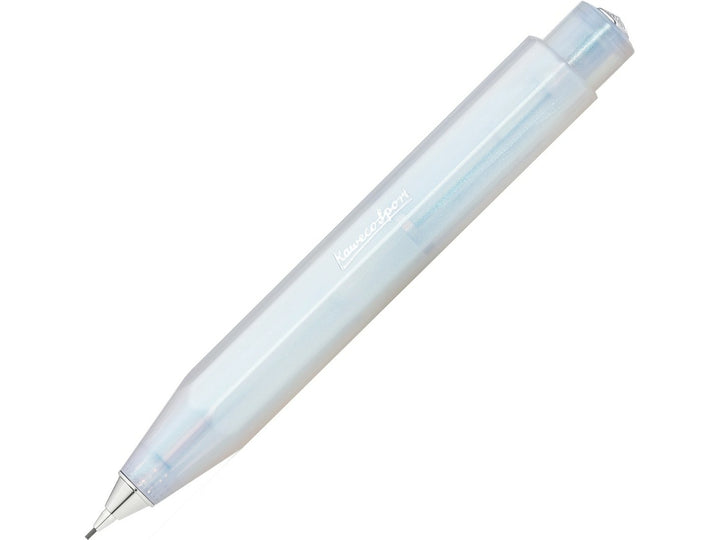 Kaweco LUNAR SPORT Mechanical Pencil in Light Blue, featuring a translucent light blue barrel, octagonal Sport design, precision 0.7mm lead mechanism and compact pocket-sized format