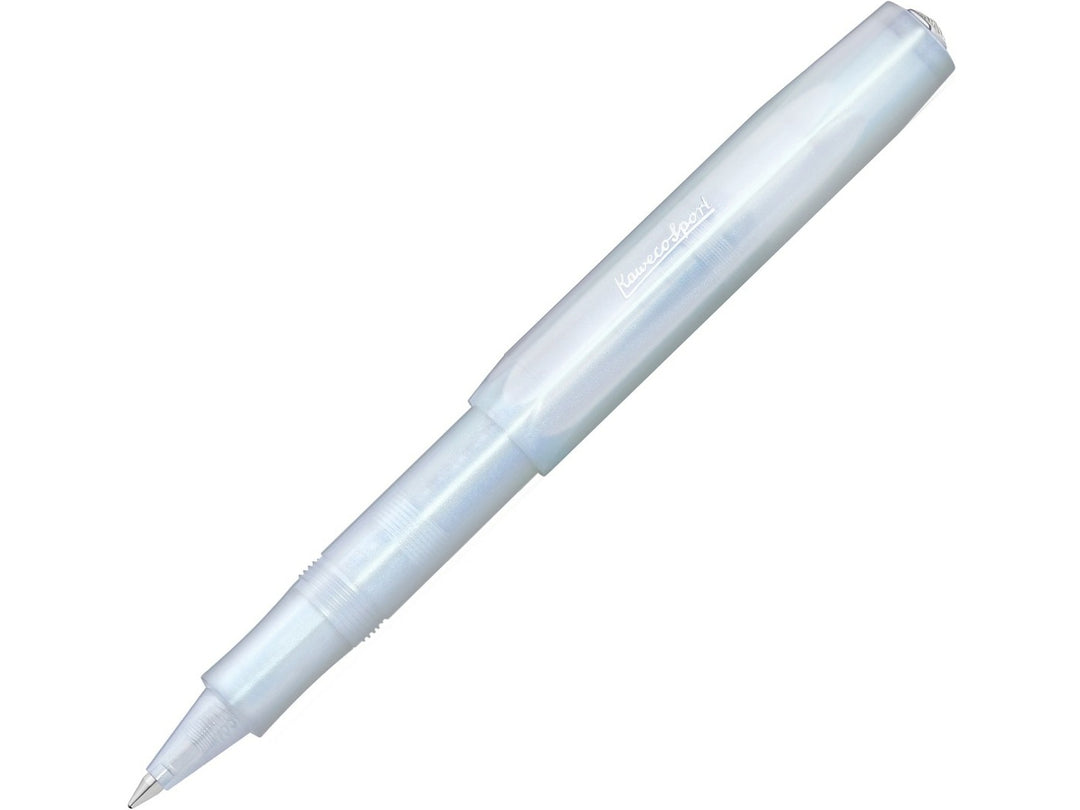Kaweco LUNAR SPORT Rollerball Pen in Light Blue, featuring a translucent light blue barrel and cap, compact pocket-sized Sport design, ergonomic grip section and black Kaweco G2 rollerball refill tip