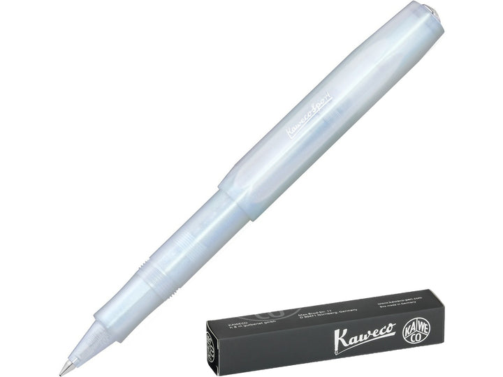 Kaweco LUNAR SPORT Rollerball Pen in Light Blue, featuring a translucent light blue barrel and cap, compact pocket-sized Sport design, black Kaweco G2 rollerball refill and Kaweco presentation box