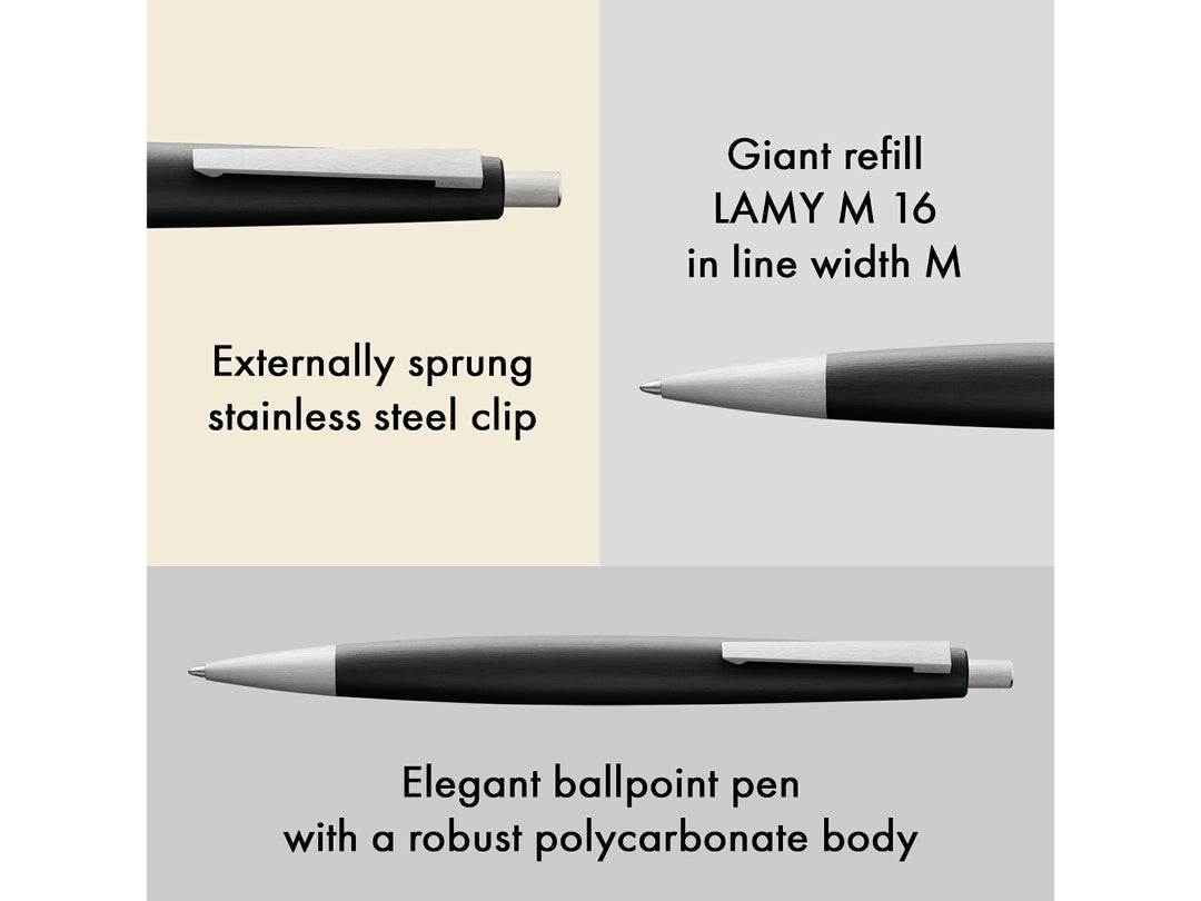 Infographic highlighting the LAMY 2000 ballpoint pen&