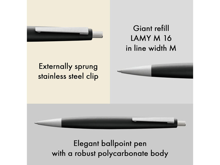 Infographic highlighting the LAMY 2000 ballpoint pen&