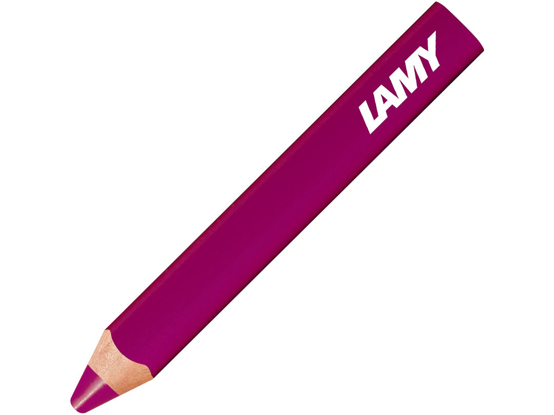 LAMY 3plus colour pencil in Erica, featuring a triangular ergonomic barrel, durable coloured core and 3-in-1 functionality combining a colour pencil, watercolour pencil and wax crayon in a single creative tool