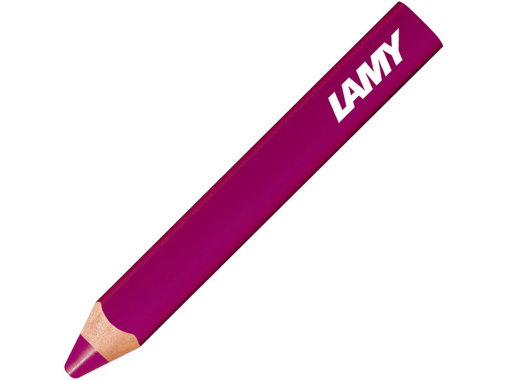 LAMY 3plus colour pencil in Erica, featuring a triangular ergonomic barrel, durable coloured core and 3-in-1 functionality combining a colour pencil, watercolour pencil and wax crayon in a single creative tool