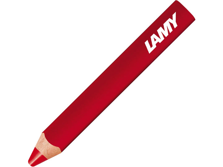 LAMY 3plus colour pencil in Pale Geranium Lake, featuring a triangular ergonomic barrel, durable coloured core and 3-in-1 functionality combining a colour pencil, watercolour pencil and wax crayon in a single creative tool