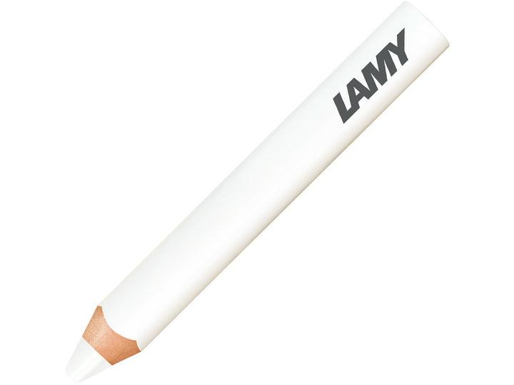 LAMY 3plus colour pencil in White, featuring a triangular ergonomic barrel, durable coloured core and 3-in-1 functionality combining a colour pencil, watercolour pencil and wax crayon in a single creative tool