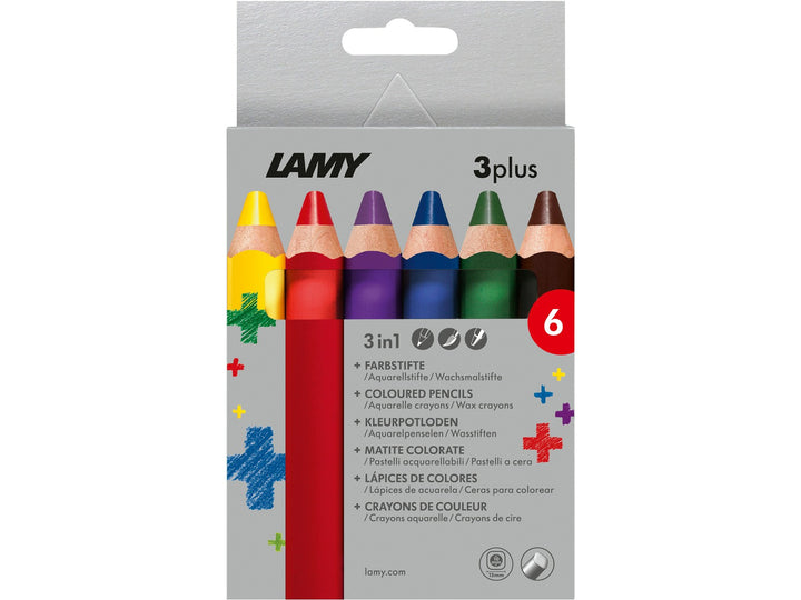 LAMY 3plus Colouring Pencils pack of 6 assorted colours