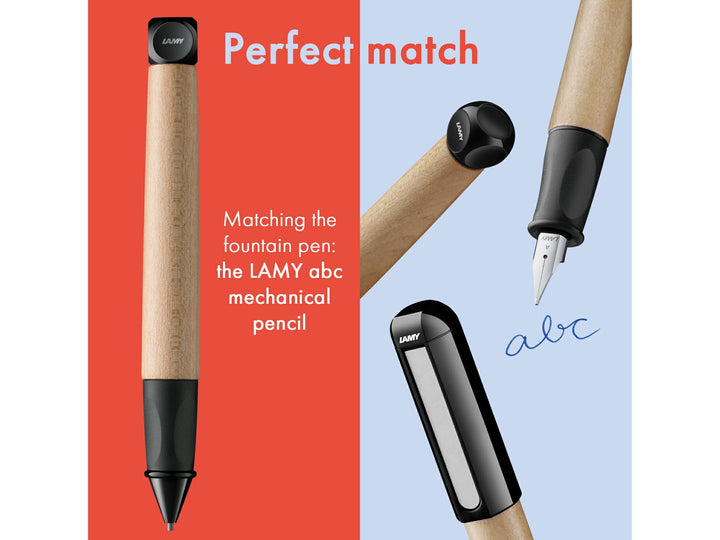 LAMY abc writing set showing matching mechanical pencil and children&