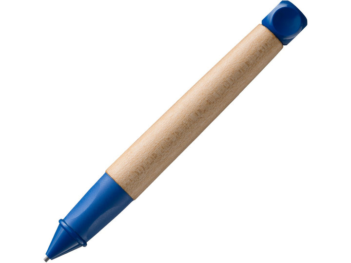 LAMY abc Twist mechanical pencil with maple wood barrel and blue ergonomic grip