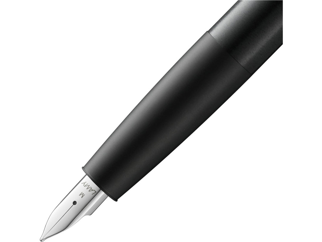LAMY aion black fountain pen with seamless aluminium construction and stainless steel nib