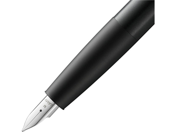 LAMY aion black fountain pen with seamless aluminium construction and stainless steel nib