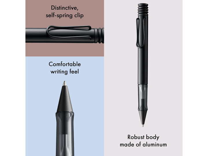 Infographic highlighting the LAMY AL-star ballpoint pen&