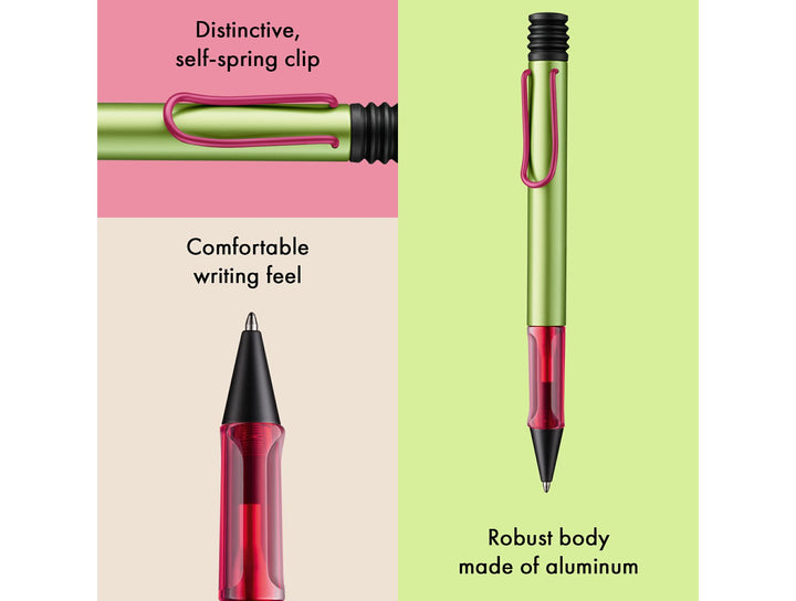 Infographic highlighting the LAMY AL-star ballpoint pen&