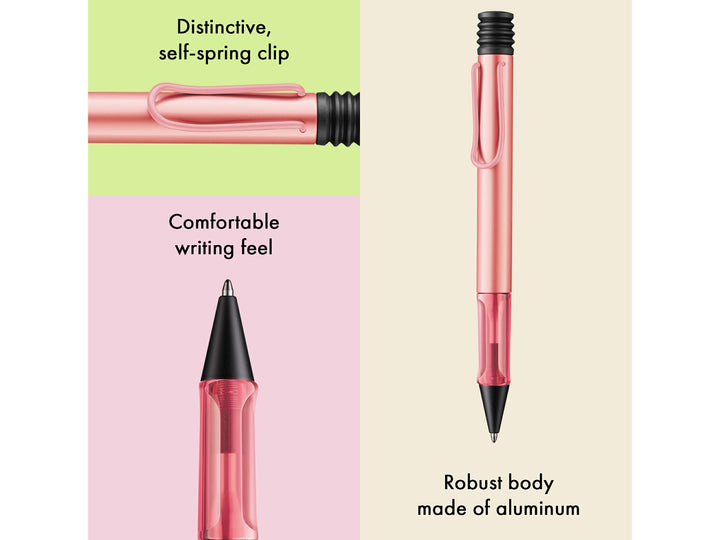 Infographic highlighting the LAMY AL-star ballpoint pen&
