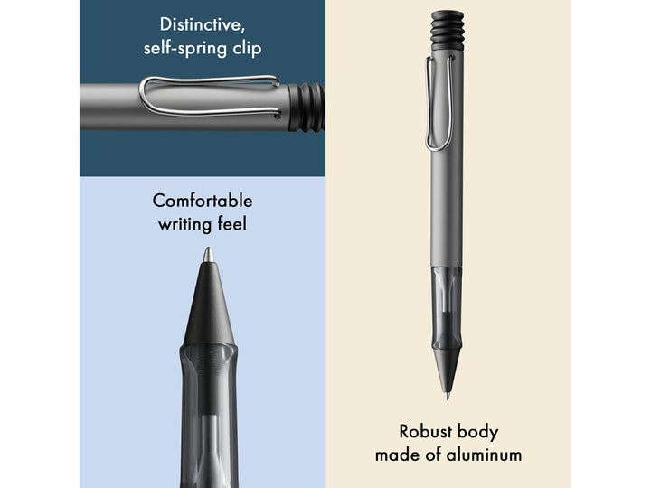 Infographic highlighting the LAMY AL-star ballpoint pen&