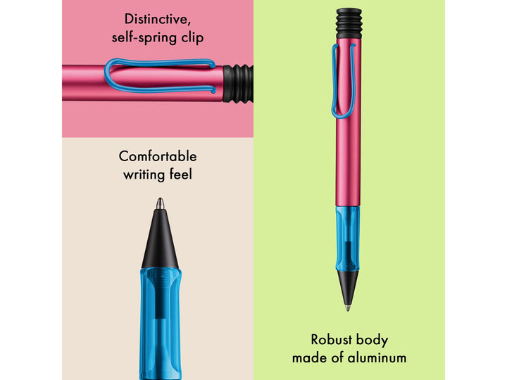 Infographic highlighting the LAMY AL-star ballpoint pen&