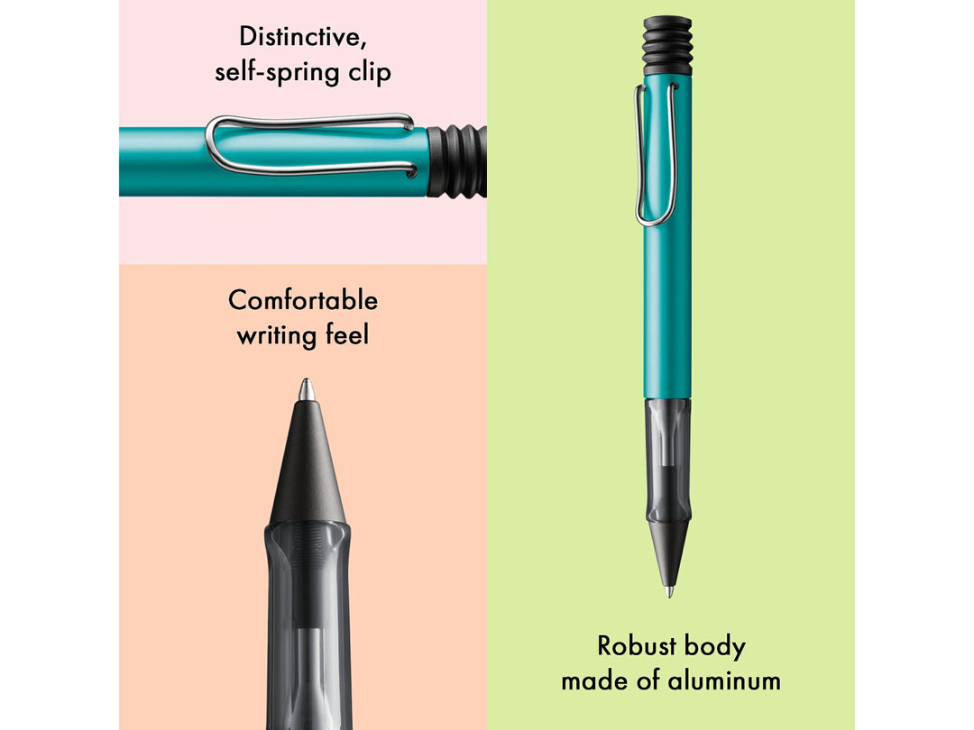 Infographic highlighting the LAMY AL-star ballpoint pen&