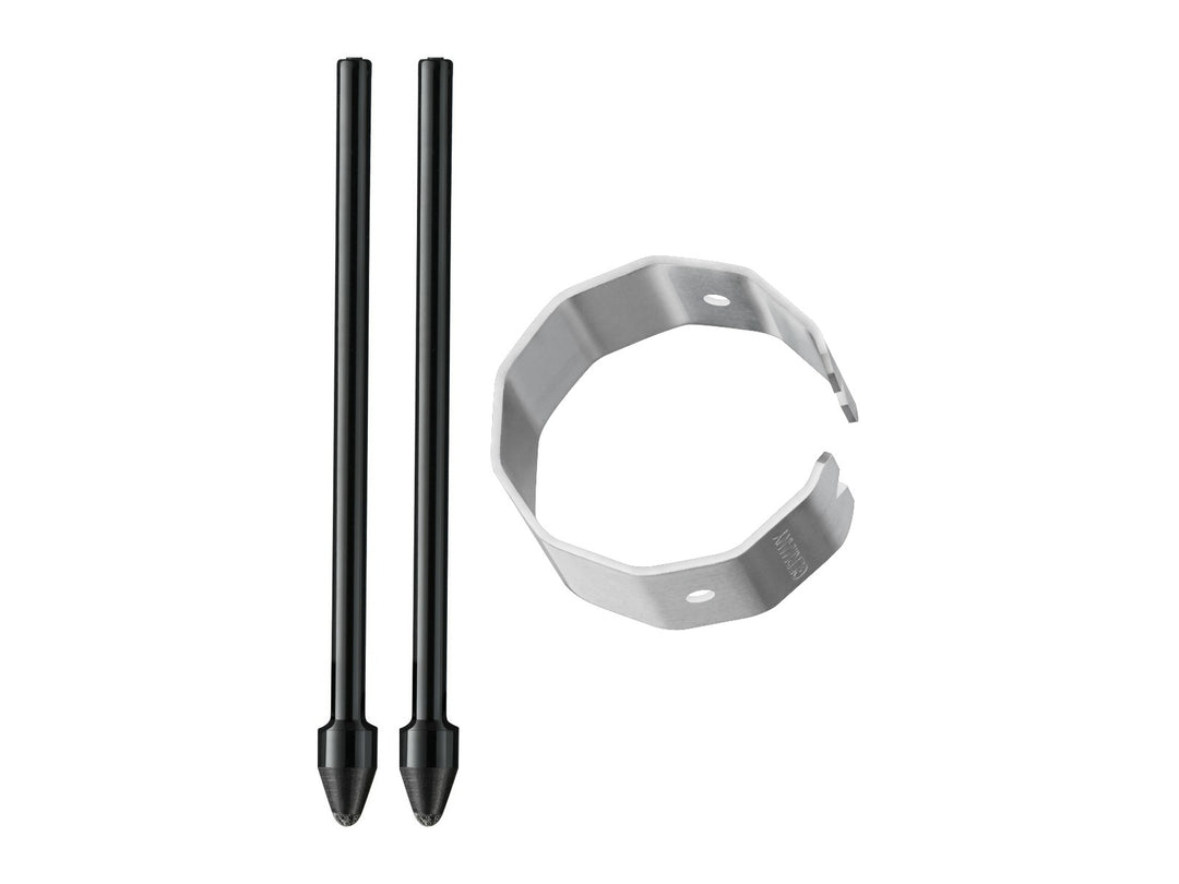 LAMY AL-star EMR Black PC/EL Pointier included accessories showing two replacement stylus nibs and LAMY Z106 tweezers