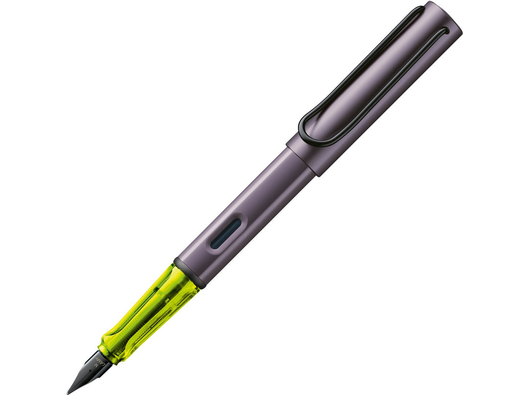 LAMY AL-star aubergine fountain pen with aluminium body and transparent grip section