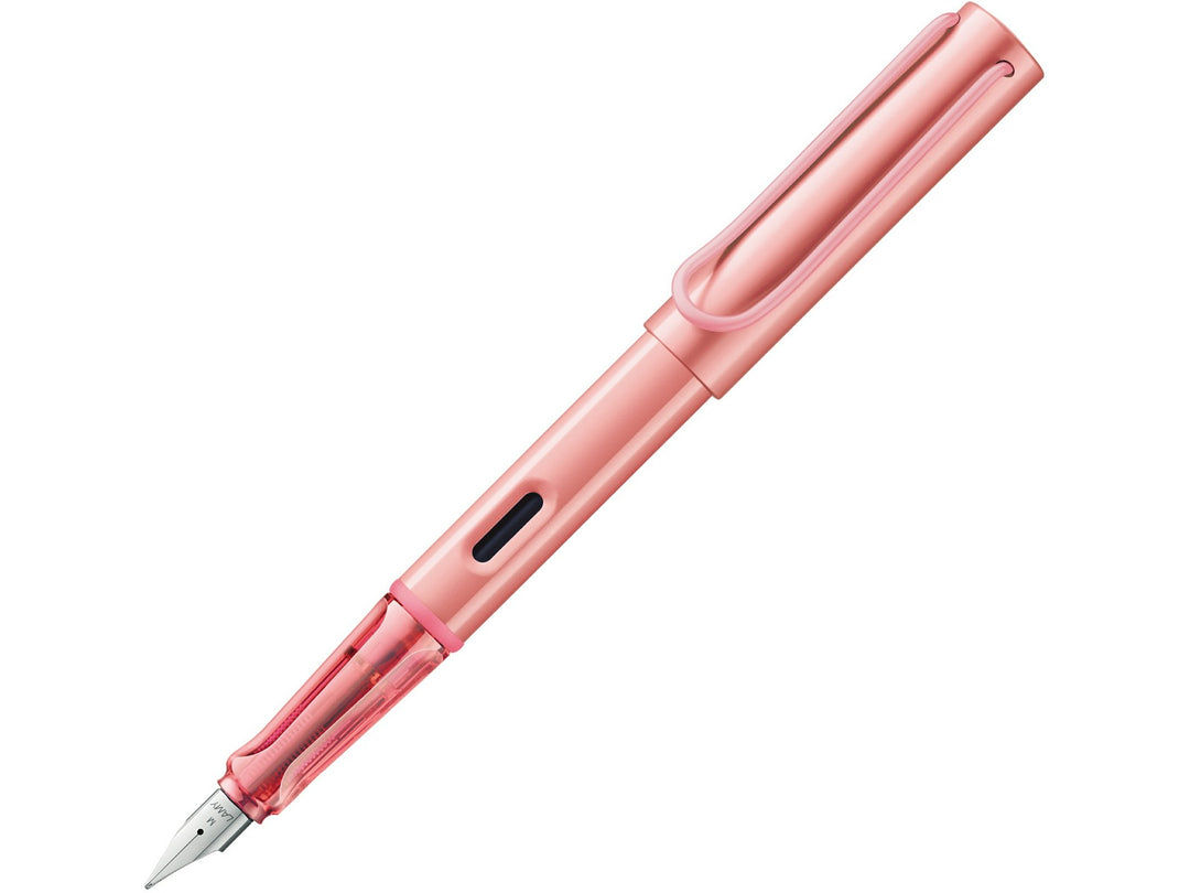 LAMY AL-star flamingo fountain pen with aluminium body and transparent grip section
