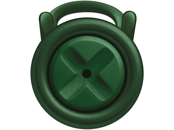 LAMY AL-star pine fountain pen end-on detail showing pine green grip section and anodised aluminium barrel finish