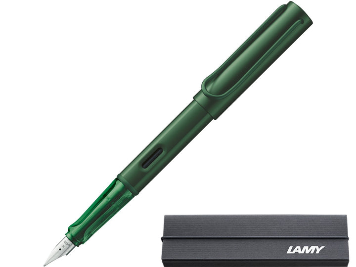 LAMY AL-star pine fountain pen with aluminium body, transparent grip section and branded LAMY presentation gift box