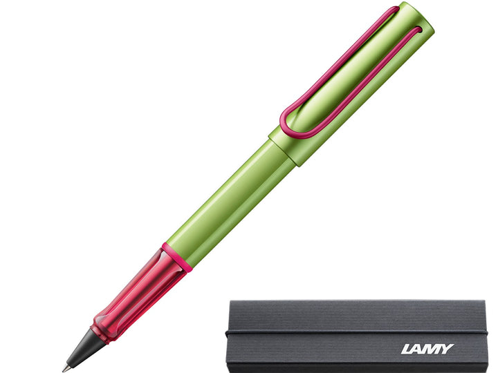 LAMY AL-star Rollerball Pen Disco 2026 Special Edition with transparent pink grip and included LAMY gift box