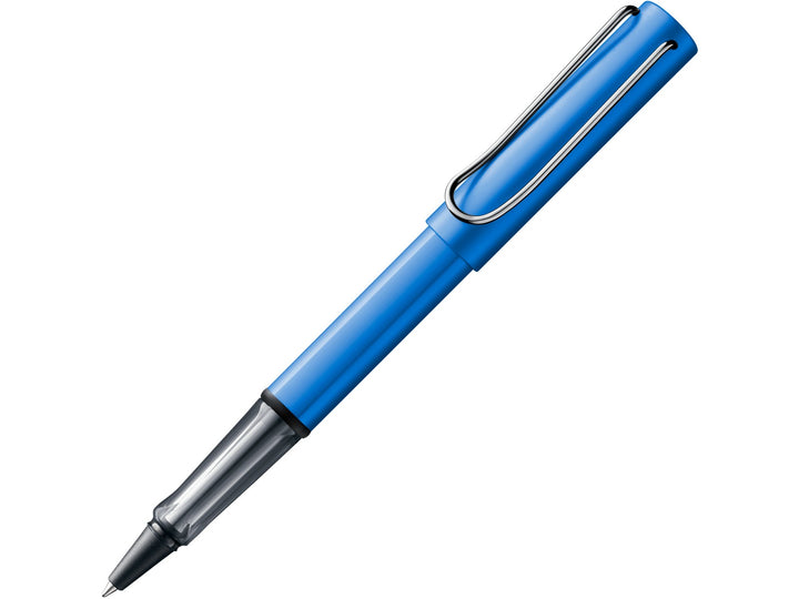 LAMY AL-star rollerball pen in ocean blue with transparent grip section