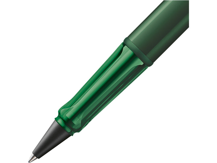LAMY AL-star Rollerball Pen Pine 2026 Special Edition grip detail with transparent green ergonomic grip section