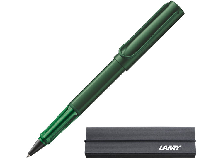 LAMY AL-star Rollerball Pen Pine 2026 Special Edition with transparent green grip and included LAMY gift box