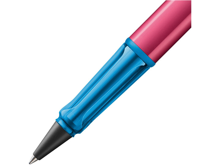 LAMY AL-star Rollerball Pen Rollerskate 2026 Special Edition grip detail with transparent blue ergonomic grip section