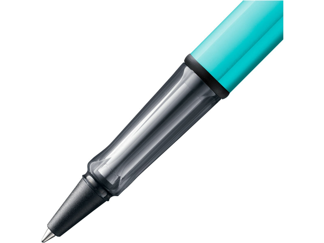 LAMY AL-star rollerball pen grip detail in turmaline with transparent ergonomic grip section