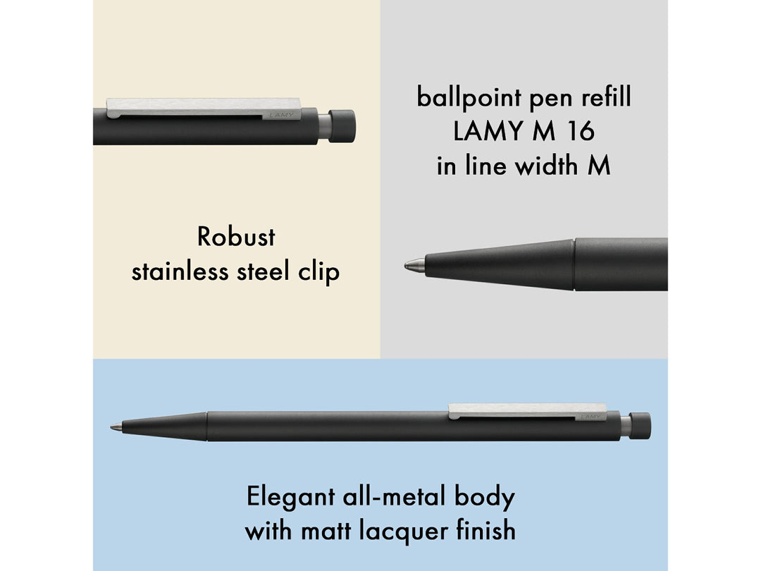 Infographic highlighting the LAMY cp1 ballpoint pen&