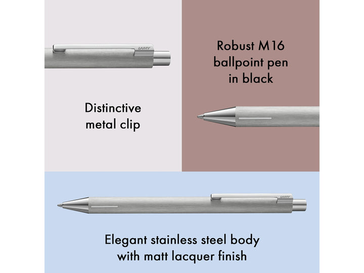 Infographic highlighting the LAMY econ ballpoint pen&