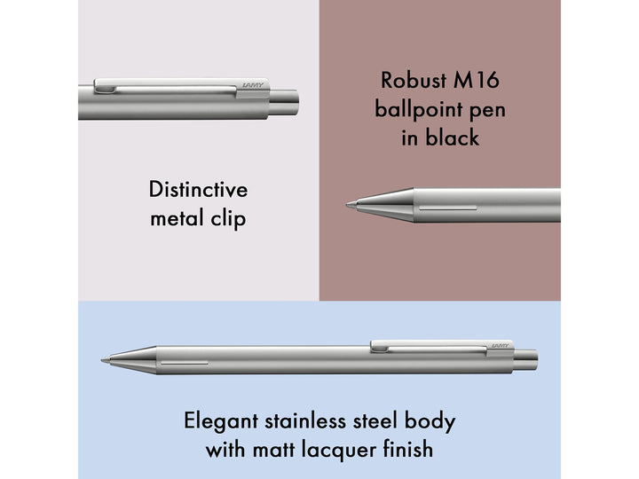 Infographic highlighting the LAMY econ ballpoint pen&