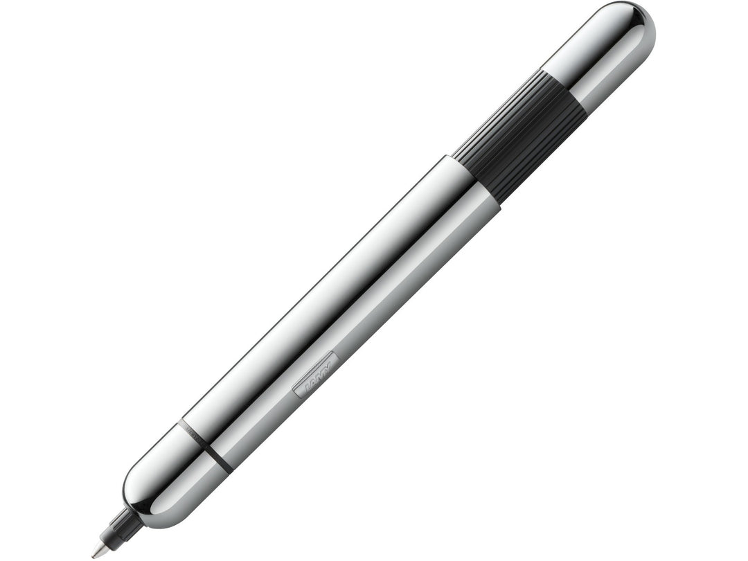 LAMY pico ballpoint pen in chrome with polished finish, compact pocket-sized design and innovative double push expansion mechanism
