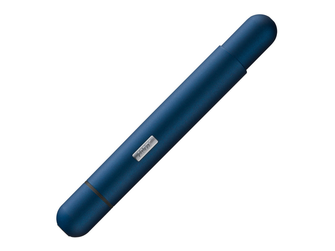 LAMY pico ballpoint pen in imperial blue with compact pocket-sized design and innovative double push expansion mechanism
