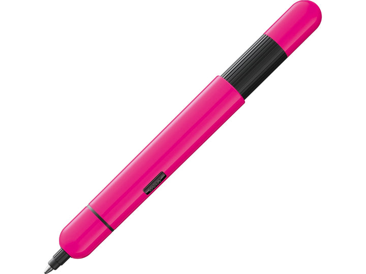 LAMY pico ballpoint pen in neon pink with compact pocket-sized design, glossy finish and innovative push-button expansion mechanism.