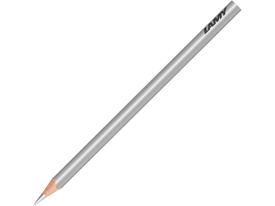 LAMY plus colour pencil in Silver featuring a silver triangular barrel, high-quality colour core and ergonomic design for colouring, drawing, sketching and creative artwork